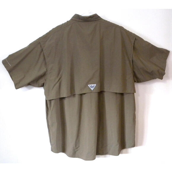 Columbia PFG Mens Olive Short Sleeve Fishing Shirt Button-up Size XL - Picture 2 of 9